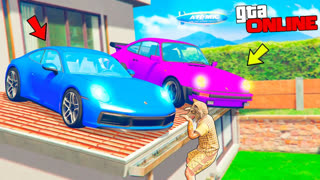 GTA 5 - Я НАШЁЛ ДВА СПОРТИВНЫХ ПОРША НА КРЫШЕ ! - БИТВА АВТОУГОНЩИКОВ В ГТА 5 ОНЛАЙН